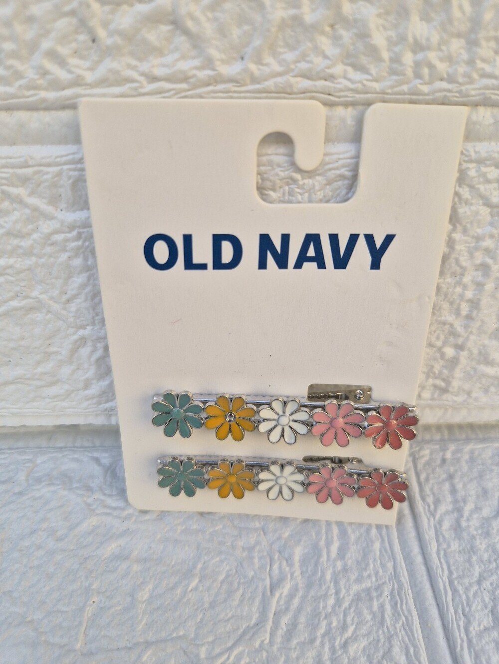 Old Navy Flower Barrette Hair Clips 2-Pack Cottagecore Autumn Fall Daisies